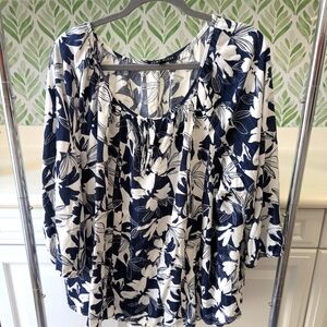 ⭐Como Black Woman Floral Blouse Plus Size 1X⭐